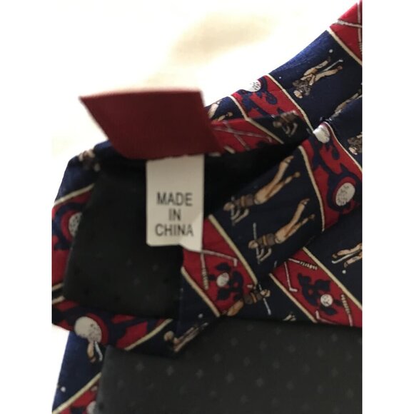 100% Silk Museum Artifacts Novelty Golfers Golf Sports Mens Tie - Picture 4 of 4
